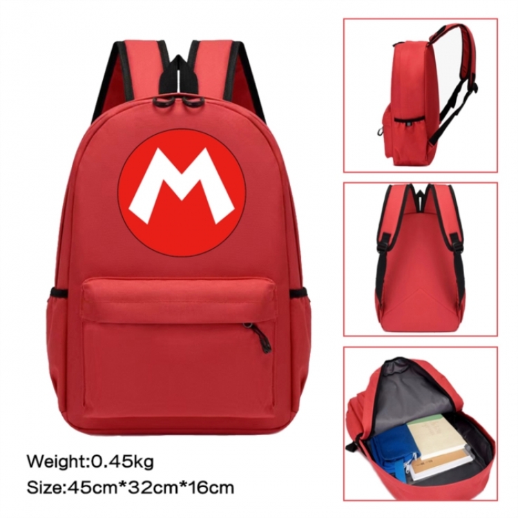 Super Mario Anime peripheral Oxford cloth color cartoon backpack 45x32x16cm
