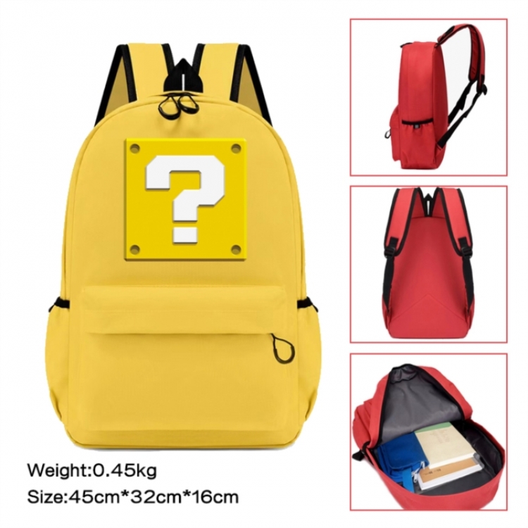 Super Mario Anime peripheral Oxford cloth color cartoon backpack 45x32x16cm