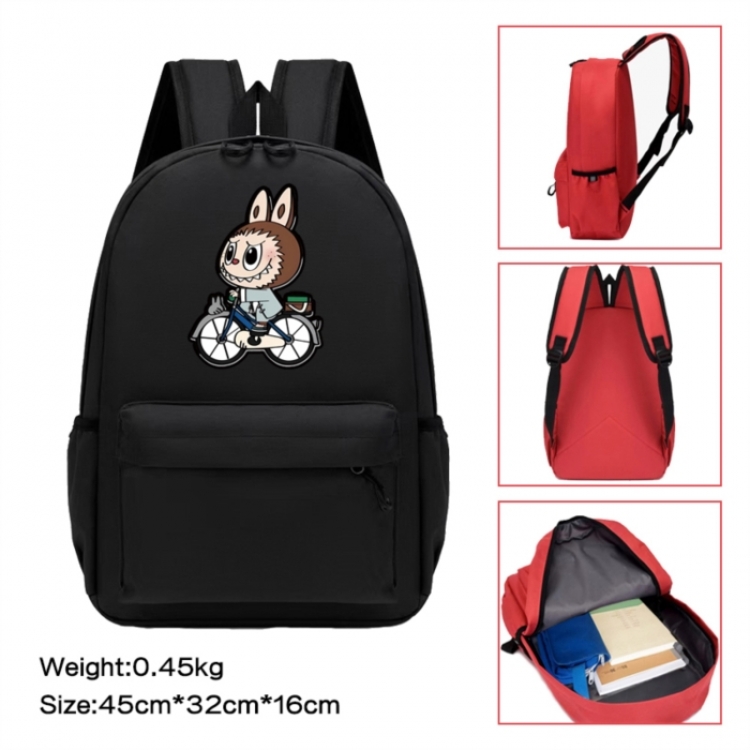 LABUBU Anime peripheral Oxford cloth color cartoon backpack 45x32x16cm