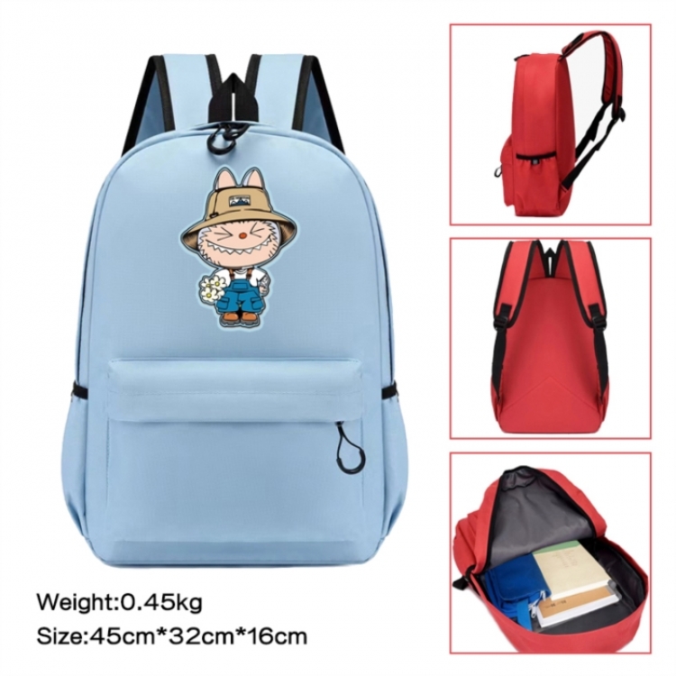 LABUBU Anime peripheral Oxford cloth color cartoon backpack 45x32x16cm