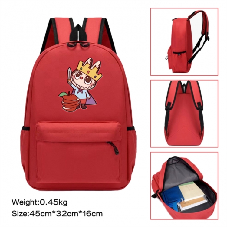 LABUBU Anime peripheral Oxford cloth color cartoon backpack 45x32x16cm