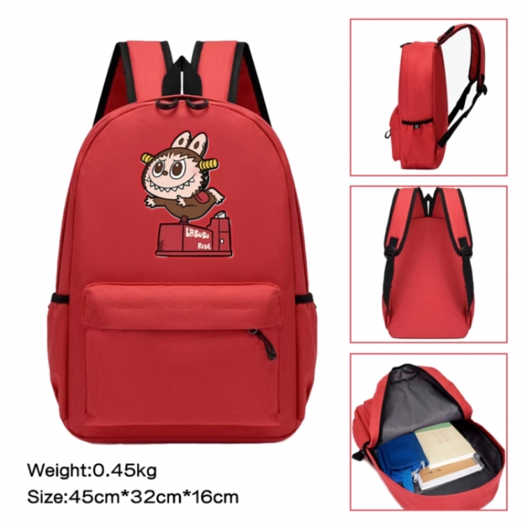 LABUBU Anime peripheral Oxford cloth color cartoon backpack 45x32x16cm