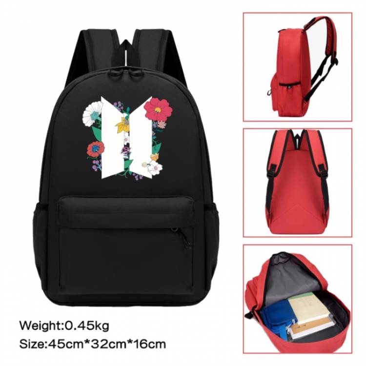 BTS Anime peripheral Oxford cloth color cartoon backpack 45x32x16cm