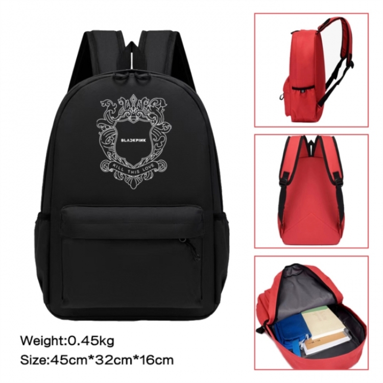 BLACK PINK Anime peripheral Oxford cloth color cartoon backpack 45x32x16cm