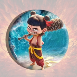 Nezha Anime tinplate brooch ba...