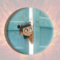 Nezha Anime tinplate brooch ba...