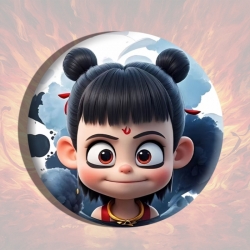 Nezha Anime tinplate brooch ba...