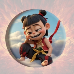 Nezha Anime tinplate brooch ba...