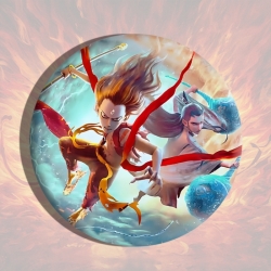 Nezha Anime tinplate brooch ba...