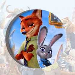 Zootopia Anime tinplate brooch...