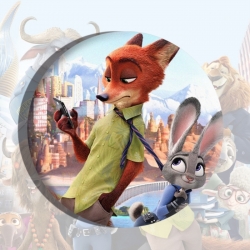 Zootopia Anime tinplate brooch...