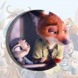 Zootopia Anime tinplate brooch...