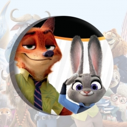 Zootopia Anime tinplate brooch...