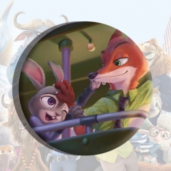 Zootopia Anime tinplate brooch...