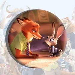 Zootopia Anime tinplate brooch...