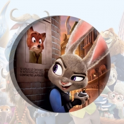 Zootopia Anime tinplate brooch...