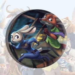 Zootopia Anime tinplate brooch...