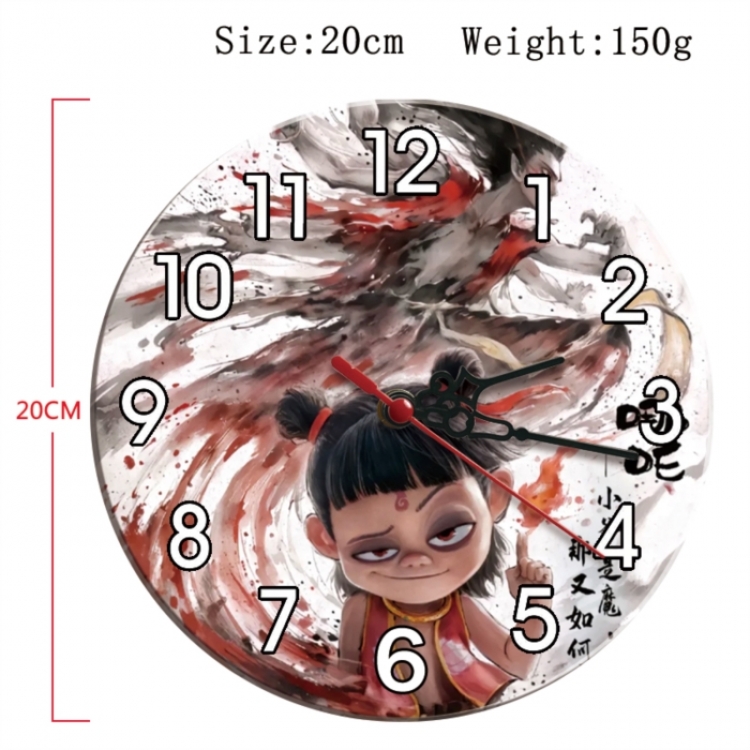 Nezha Anime print alarm clock wall clock personality clock packaging size 25X25X4cm