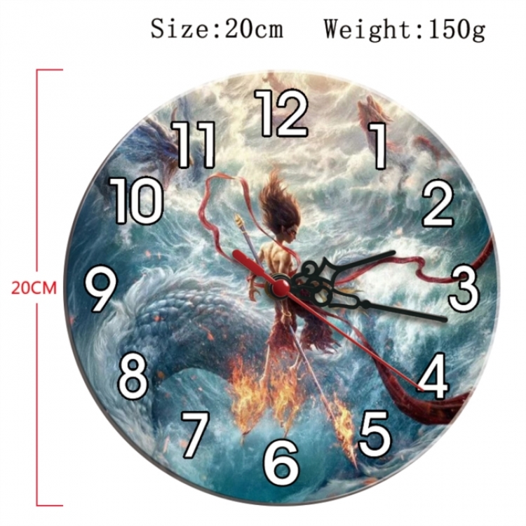 Nezha Anime print alarm clock wall clock personality clock packaging size 25X25X4cm
