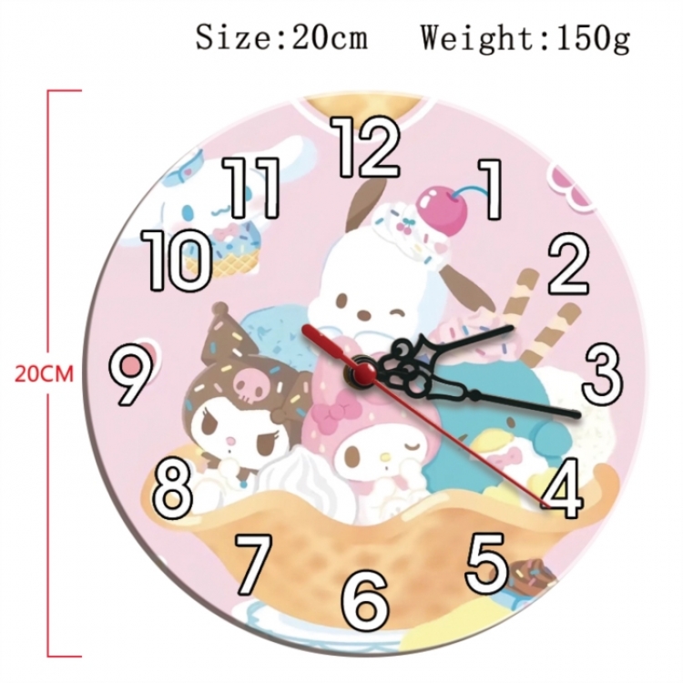 sanrio Anime print alarm clock wall clock personality packaging diameter 20cm