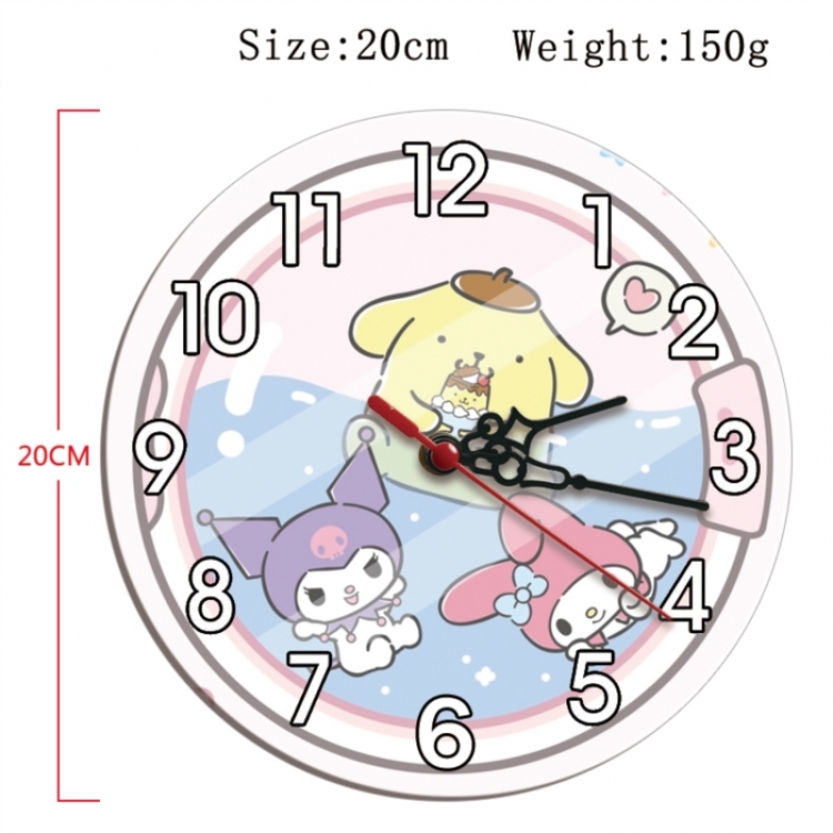 sanrio Anime print alarm clock wall clock personality packaging diameter 20cm