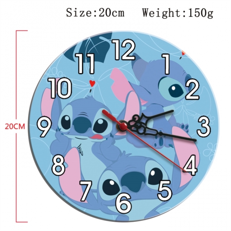 Lilo & Stitch Anime print alarm clock wall clock personality clock packaging size 25X25X4cm
