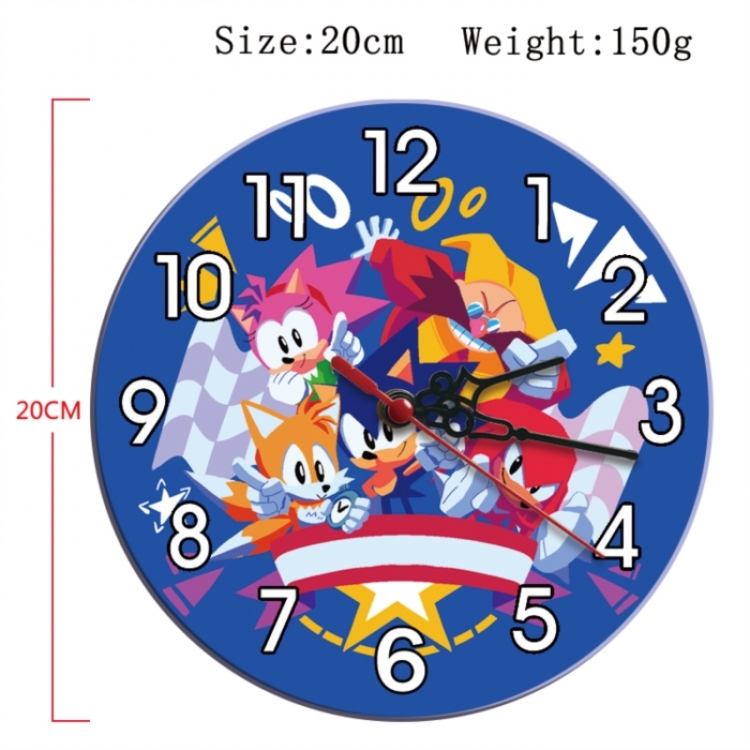 Sonic The Hedgehog Anime print alarm clock wall clock personality clock packaging size 25X25X4cm