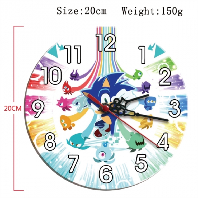 Sonic The Hedgehog Anime print alarm clock wall clock personality clock packaging size 25X25X4cm