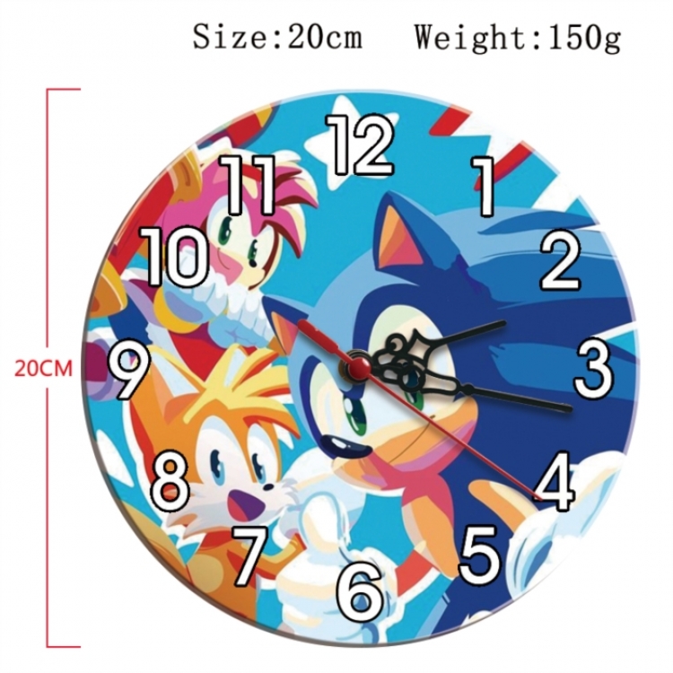 Sonic The Hedgehog Anime print alarm clock wall clock personality clock packaging size 25X25X4cm