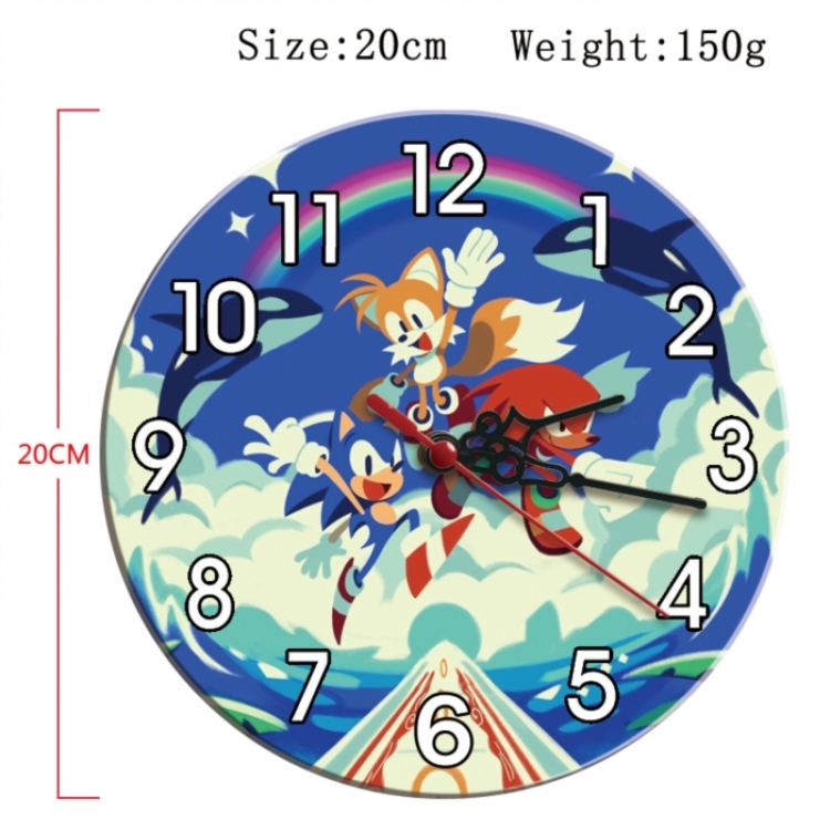 Sonic The Hedgehog Anime print alarm clock wall clock personality clock packaging size 25X25X4cm