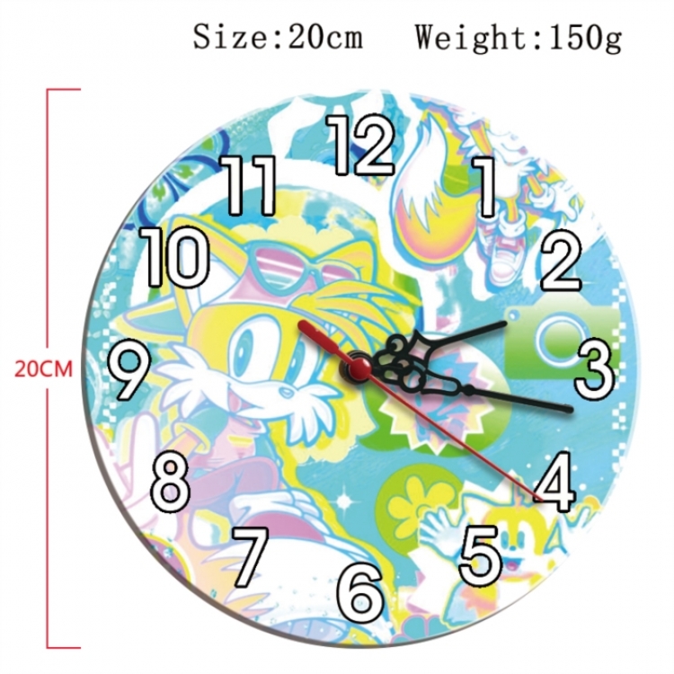 Sonic The Hedgehog Anime print alarm clock wall clock personality clock packaging diameter 20cm