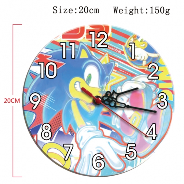 Sonic The Hedgehog Anime print alarm clock wall clock personality clock packaging size 25X25X4cm