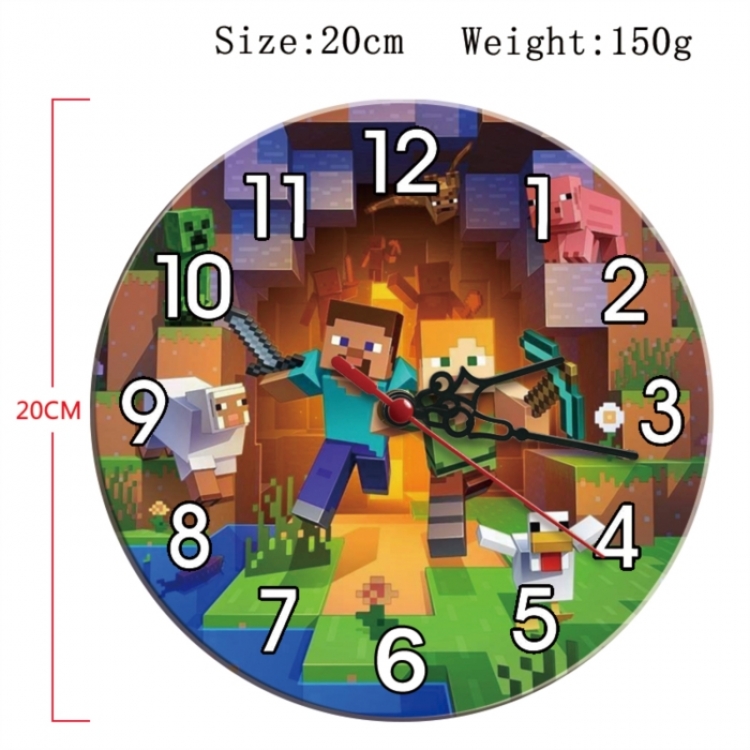 Minecraft Anime print alarm clock wall clock personality clock packaging size 25X25X4cm