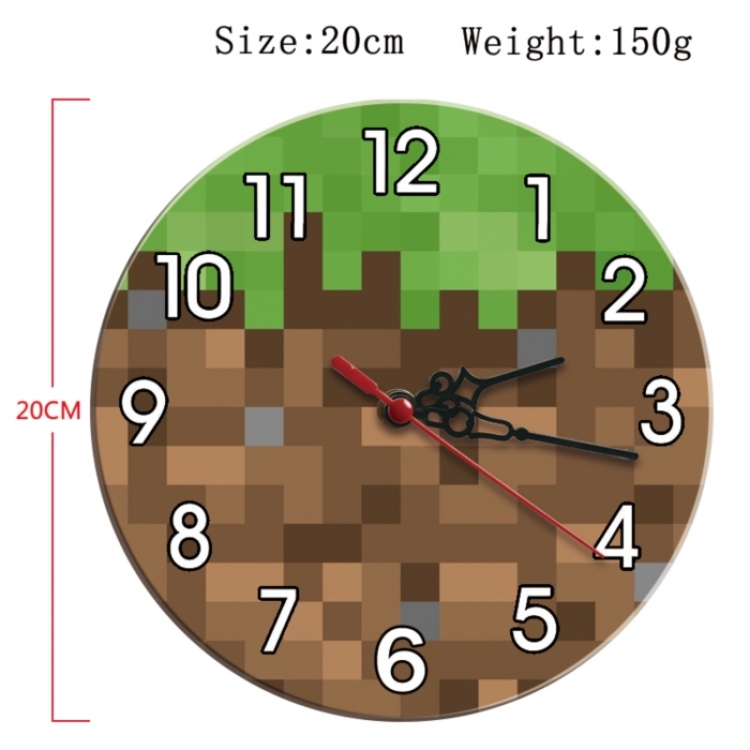 Minecraft Anime print alarm clock wall clock personality clock packaging size 25X25X4cm