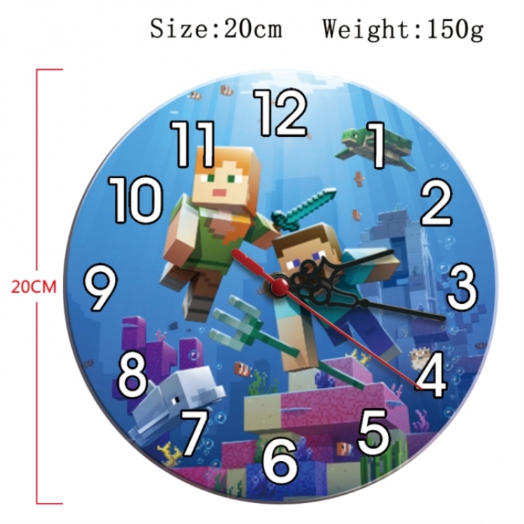 Minecraft Anime print alarm clock wall clock personality clock packaging diameter 20cm