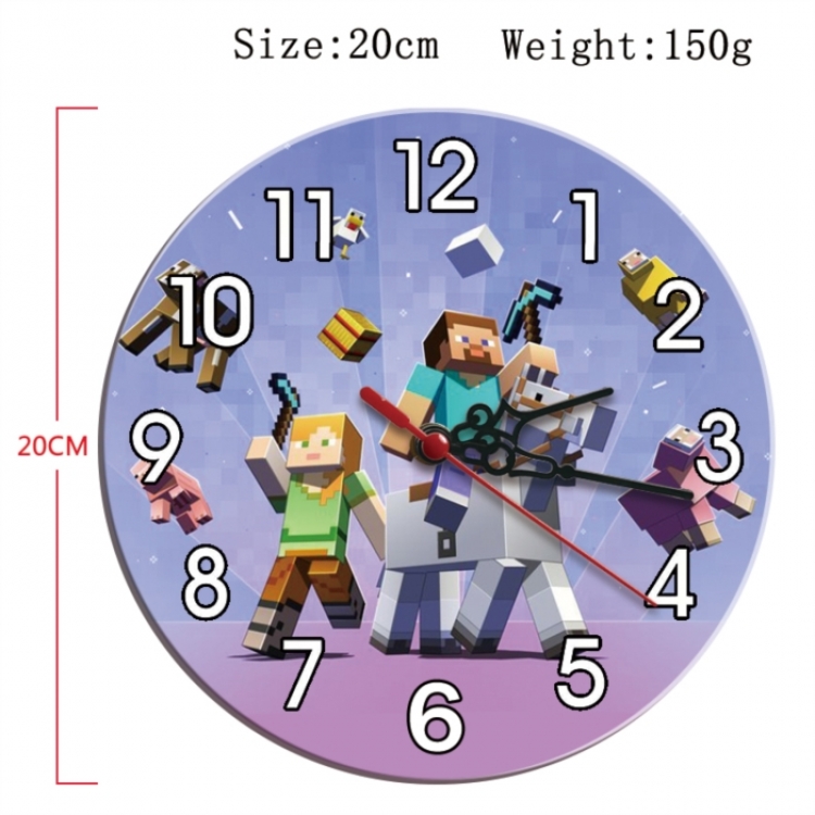 Minecraft Anime print alarm clock wall clock personality clock packaging size 25X25X4cm
