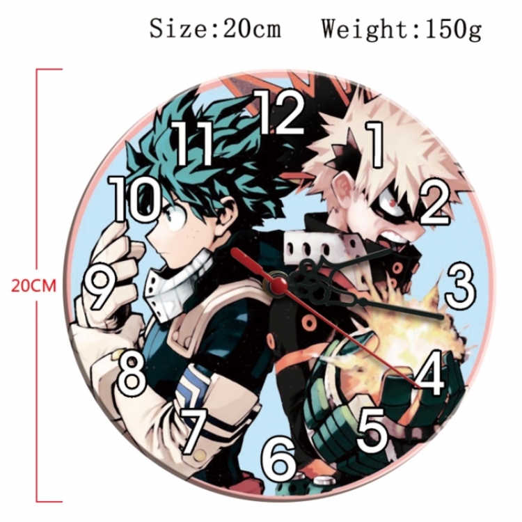 My Hero Academia Anime print alarm clock wall clock personality clock packaging size 25X25X4cm