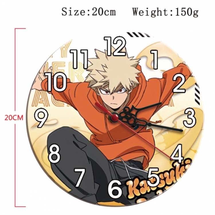 My Hero Academia Anime print alarm clock wall clock personality clock packaging size 25X25X4cm