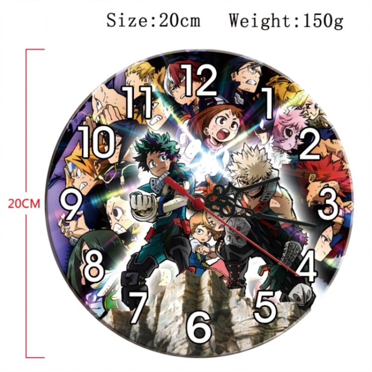 My Hero Academia Anime print alarm clock wall clock personality clock packaging size 25X25X4cm