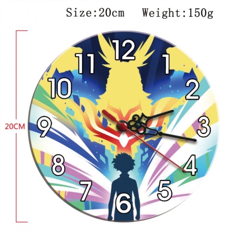 My Hero Academia Anime print alarm clock wall clock personality clock packaging size 25X25X4cm