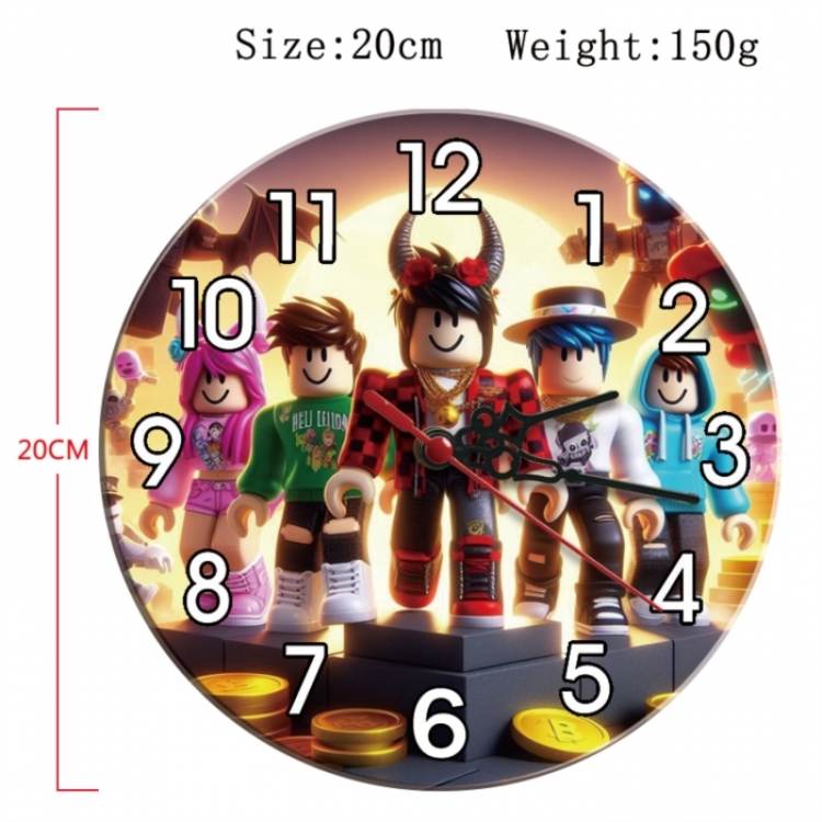 Roblox Anime print alarm clock wall clock personality clock packaging size 25X25X4cm