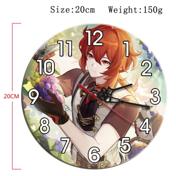Genshin Impact Anime print alarm clock wall clock personality clock packaging diameter 20cm