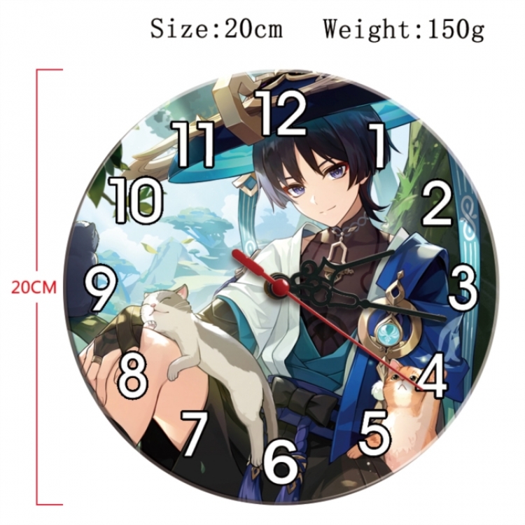 Genshin Impact Anime print alarm clock wall clock personality clock packaging diameter 20cm
