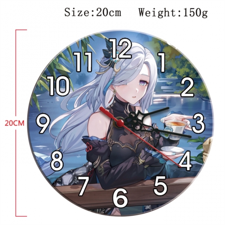 Genshin Impact Anime print alarm clock wall clock personality clock packaging diameter 20cm