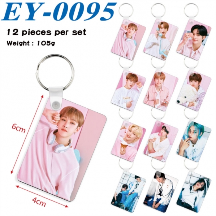 straykids Anime rectangular keychain pendant 6x4cm a set of 12 EY-0095