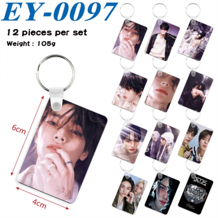 straykids Anime rectangular keychain pendant 6x4cm a set of 12  EY-0097