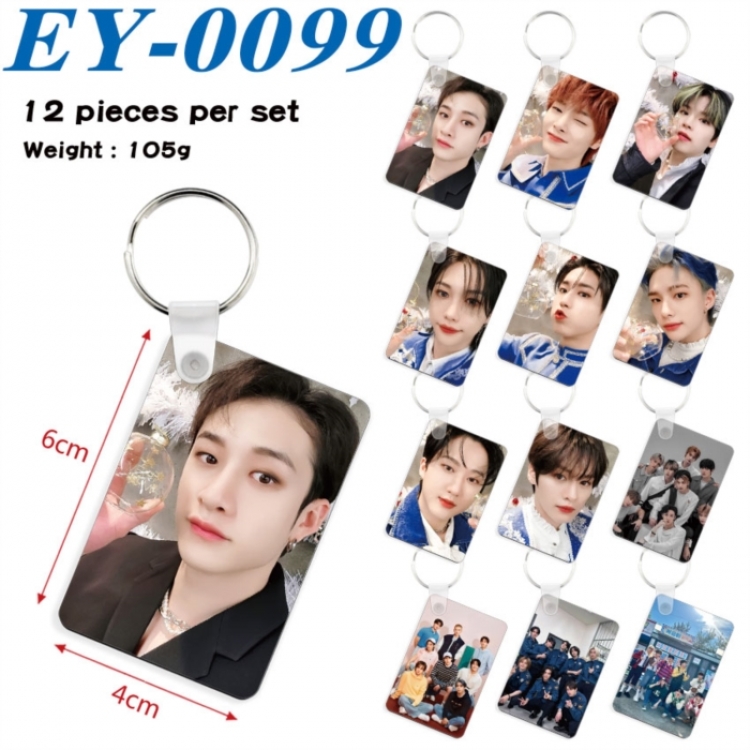 straykids Anime rectangular keychain pendant 6x4cm a set of 12 EY-0099