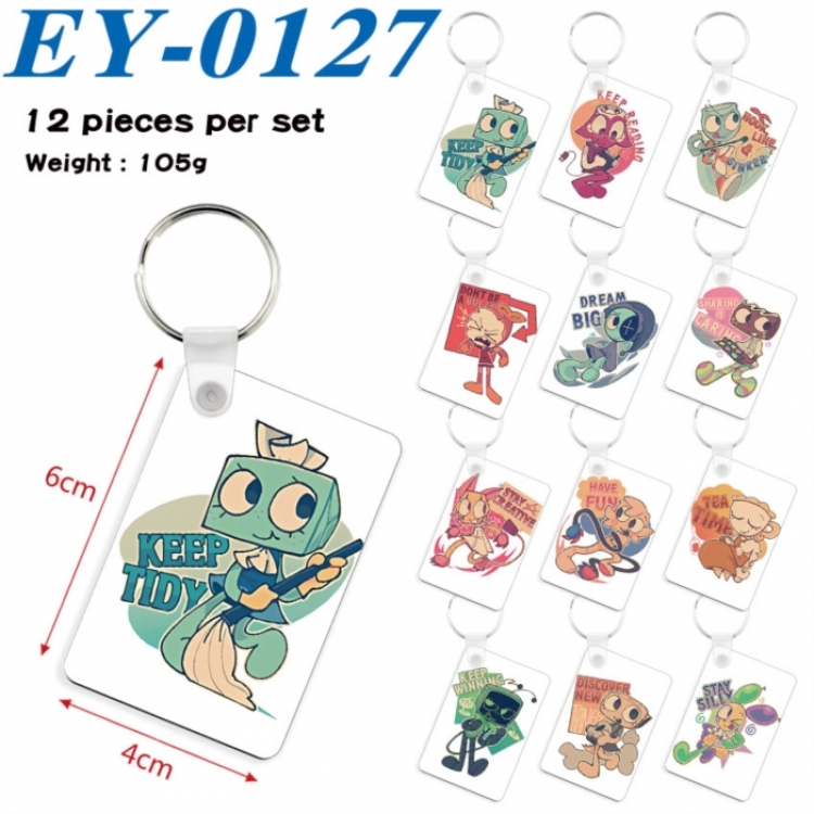 Dandy's World Anime rectangular keychain pendant 6x4cm a set of 12