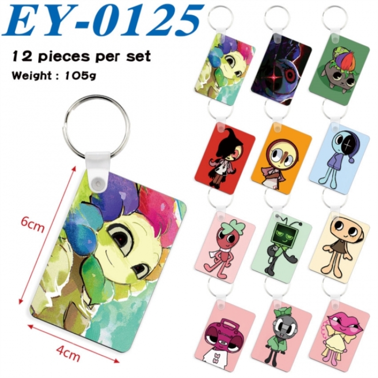 Dandy's World Anime rectangular keychain pendant 6x4cm a set of 12