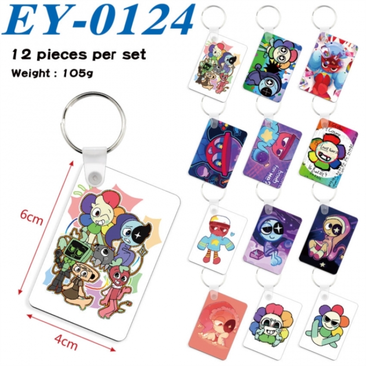 Dandy's World Anime rectangular keychain pendant 6x4cm a set of 12